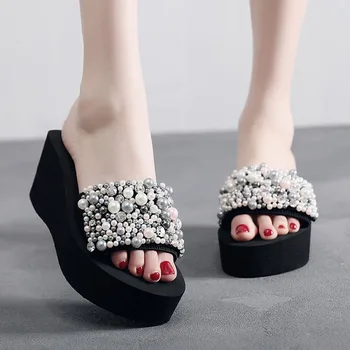 Pearls Slides Women Sandals Heel Slippers Torridity Sandal Shoes Handmade Bohemia Crystal Female Outdoor Shoes Slippers
Pearls Slides Women Sandals Heel Slippers Torridity Sandal Shoes Handmade Bohemia Crystal Female Outdoor Shoes Slippers