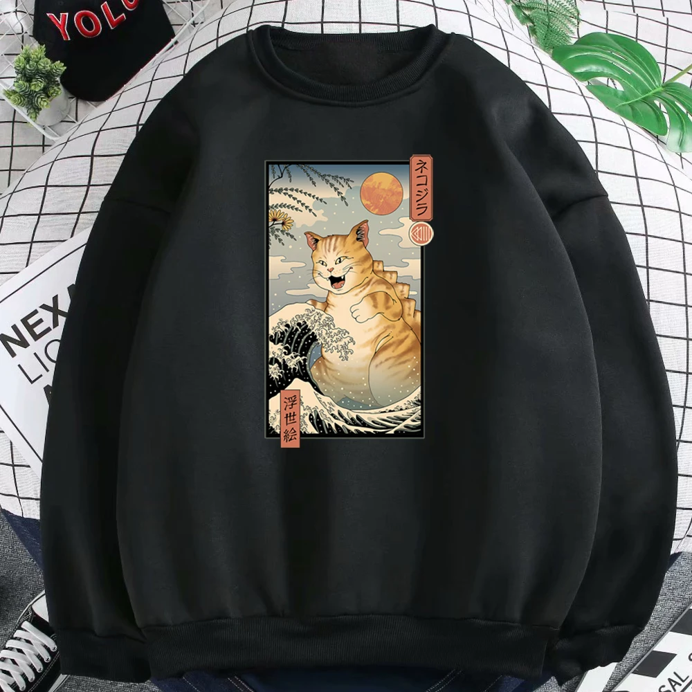 Big Fat Cat And The Wave Ukiyo-E Printing New Women'S Sweatshirts Fleece Warm Hoodies Women Punk Fashion O-Neck Hoodie For Girls
Big Fat Cat And The Wave Ukiyo-E Printing New Women'S Sweatshirts Fleece Warm Hoodies Women Punk Fashion O-Neck Hoodie For Girls
