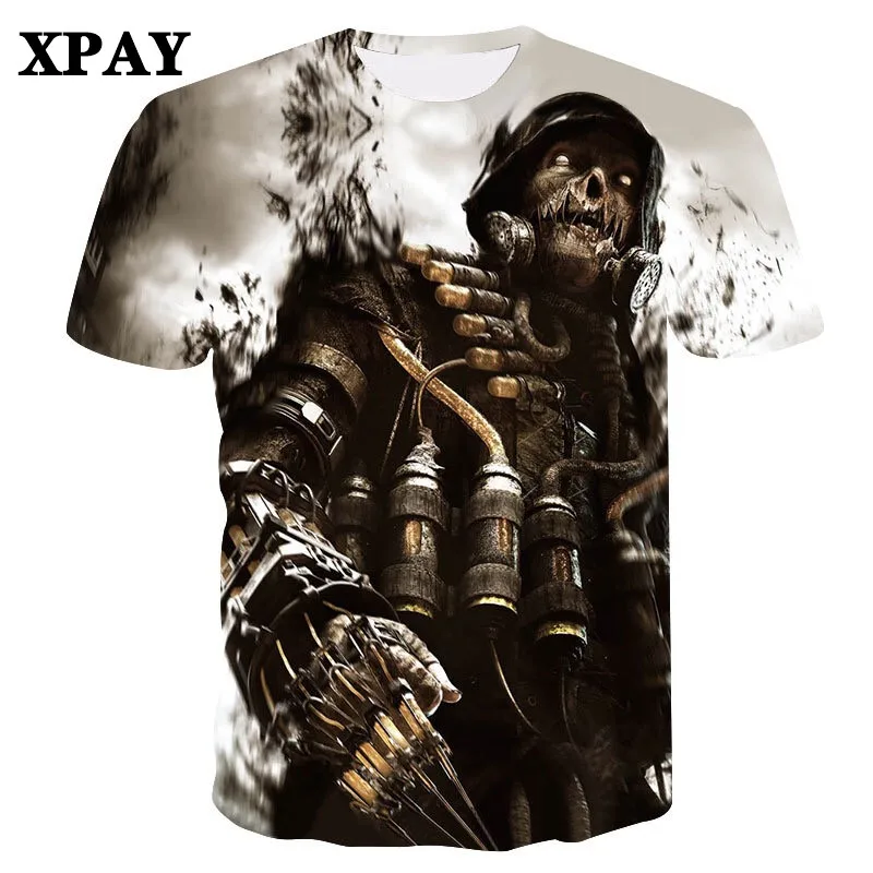 Men Skull Warrior T shirt Skeleton tshirt Punk Rock Tshirt Gun Tshirts 3d Print t shirt Vintage Gothic Summer Mens Clothing tops
Men Skull Warrior T shirt Skeleton tshirt Punk Rock Tshirt Gun Tshirts 3d Print t shirt Vintage Gothic Summer Mens Clothing tops