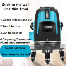 Green Slim Beam Laser Level 5 Line 6 Points 360° Spin Self-leveling Horizontal Vertical Diy Home Renovation Architecture Tools
Green Slim Beam Laser Level 5 Line 6 Points 360° Spin Self-leveling Horizontal Vertical Diy Home Renovation Architecture Tools