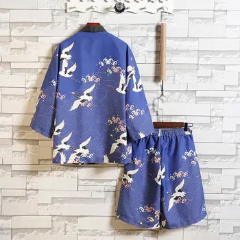 NiceMix thin two pieces suits Cardigan&knee length pants seven-point sleeves robe shirt crane printed Harajuku kimono suit male
NiceMix thin two pieces suits Cardigan&knee length pants seven-point sleeves robe shirt crane printed Harajuku kimono suit male