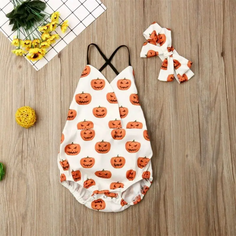 Newborn Boy Baby Girl Clothes Sleeveless Halter Romper Jumpsuit Backless Playsuit+Headband Pumpkin Halloween Outfit Clothes
Newborn Boy Baby Girl Clothes Sleeveless Halter Romper Jumpsuit Backless Playsuit+Headband Pumpkin Halloween Outfit Clothes