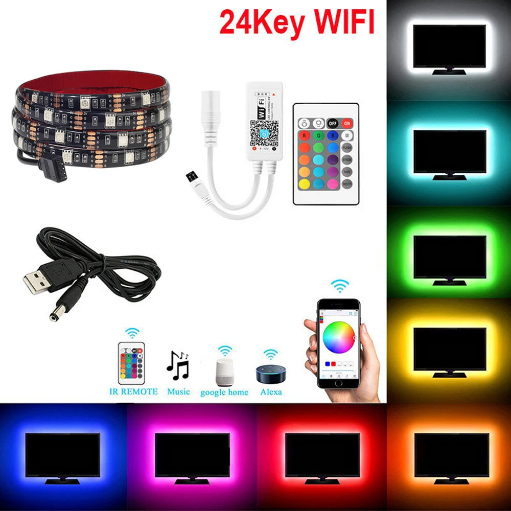 5050 LED Strip Phone Control Wireless WiFi Tape Works With Amazon Alexa Google Home IFFFT DC 12V Flexible Strip Light+Power
5050 LED Strip Phone Control Wireless WiFi Tape Works With Amazon Alexa Google Home IFFFT DC 12V Flexible Strip Light+Power