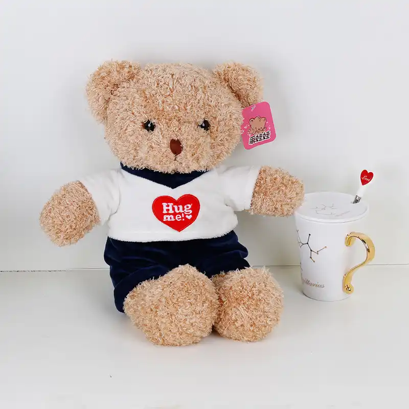 cute couples teddy bear plush toy doll wear clothes bear doll