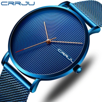 CRRJU Luxury Men Watch Fashion Minimalist Blue Ultra-thin Mesh Strap Watch Casual Waterproof Sport Wristwatch Relogio Masculino
CRRJU Luxury Men Watch Fashion Minimalist Blue Ultra-thin Mesh Strap Watch Casual Waterproof Sport Wristwatch Relogio Masculino
