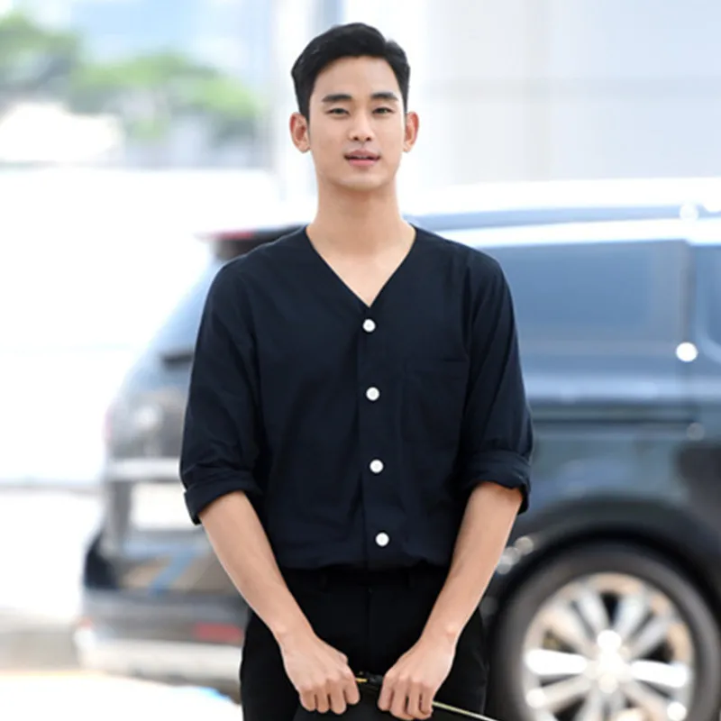 Мужская рубашка с длинным рукавом, черная рубашка с длинным рукавом и острым воротником, весна-осень
Мужская рубашка с длинным рукавом, черная рубашка с длинным рукавом и острым воротником, весна-осень