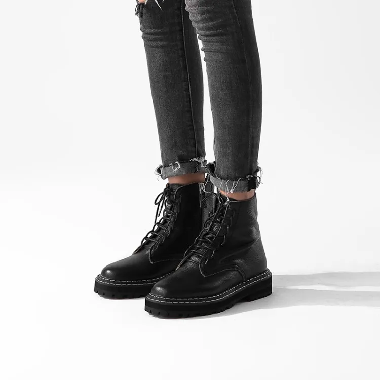 Tanariya New Arrival Shoes woman Boots women Low-heeled cowhide boots for women in autumn/winter 2019 
Tanariya New Arrival Shoes woman Boots women Low-heeled cowhide boots for women in autumn/winter 2019