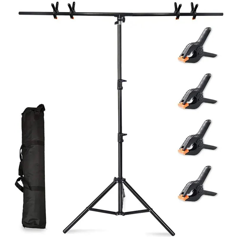 T-Shape Backdrop Stand Kit Background Support Stand System Adjustable Photo Backdrop Stand with 4pcs Heavy Duty Clamps
T-Shape Backdrop Stand Kit Background Support Stand System Adjustable Photo Backdrop Stand with 4pcs Heavy Duty Clamps