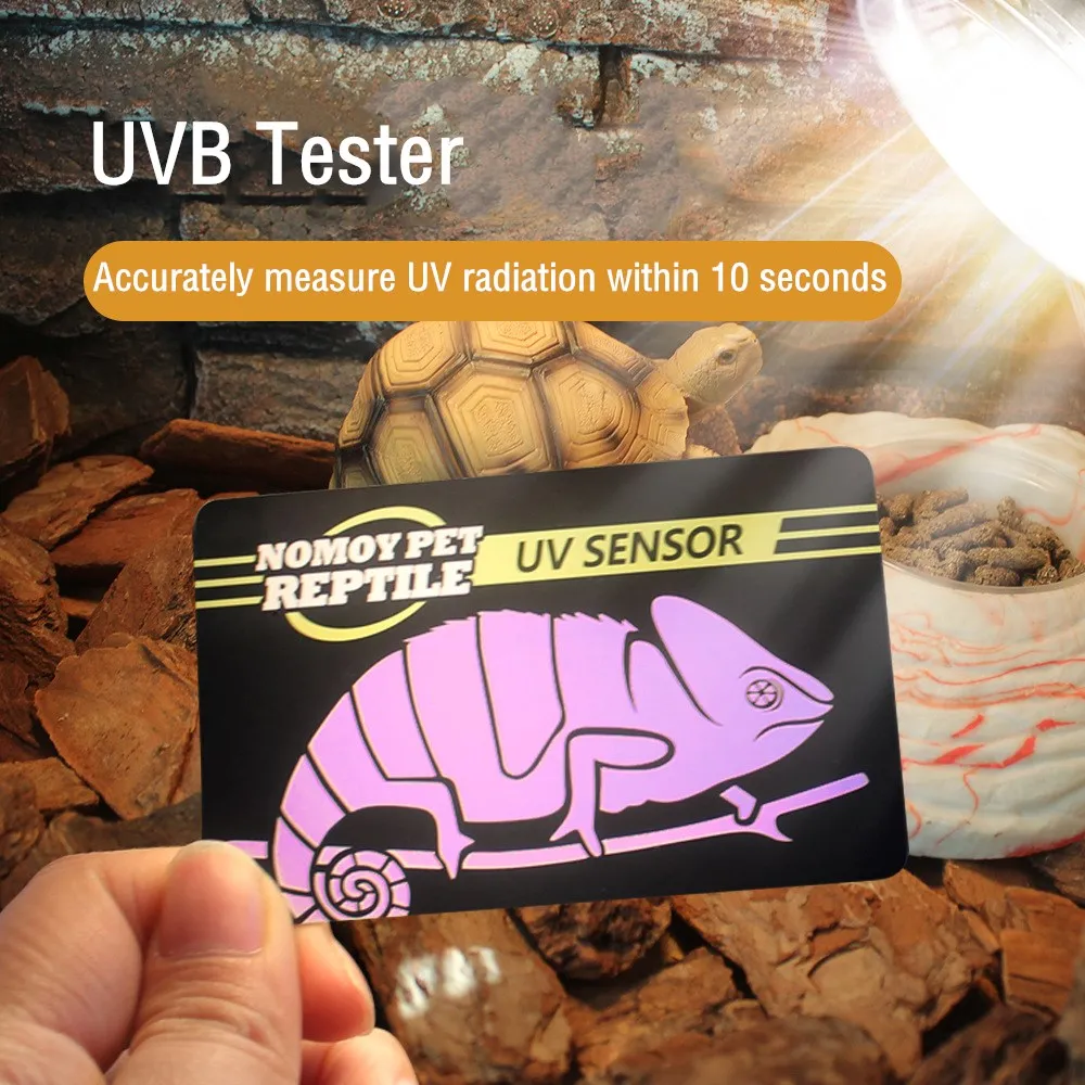 

2Pcs UVB Tester Reptile UVA UVB Fluorescent Lamp Tester Card Reptile Lamp UV Sensor Quick Test Meter Pet Supplies