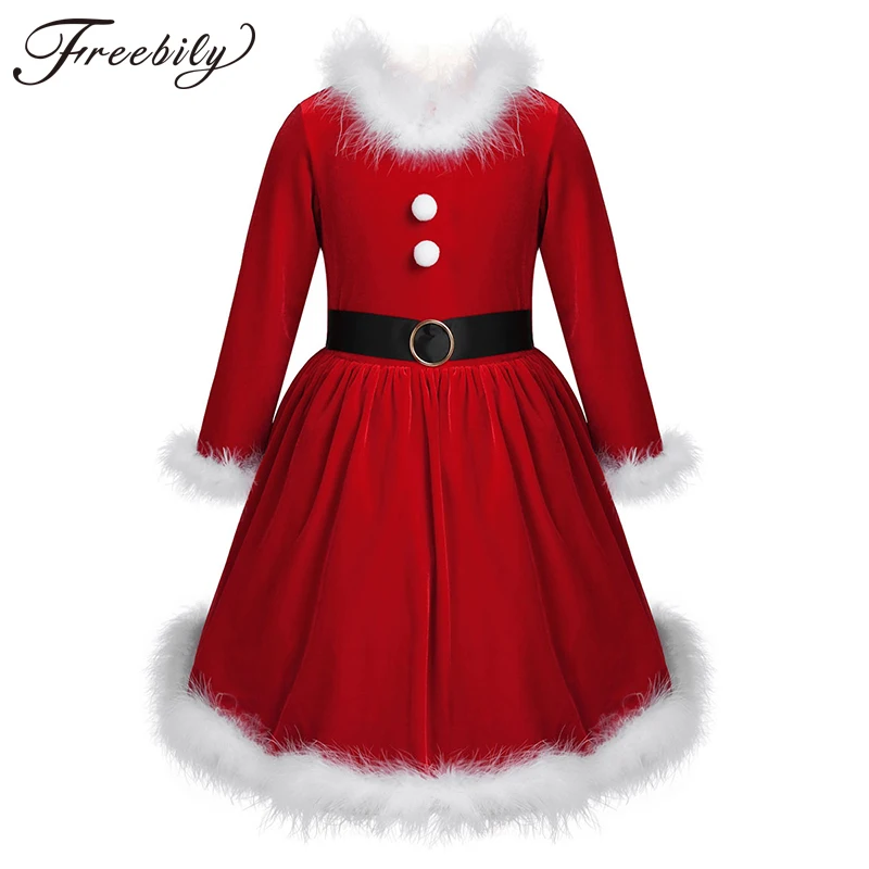 Baby Girls Santa Claus Holiday Costume Long Sleeves Red Velvet Christmas Dress Toddlers Winter Xmas Party Fancy Dress Up
Baby Girls Santa Claus Holiday Costume Long Sleeves Red Velvet Christmas Dress Toddlers Winter Xmas Party Fancy Dress Up