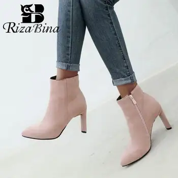 RIZABINA 4 Colors Women Ankle Boots Fashion Side Zipper Pointed Toe Short Boots High Heels Winter Autumn Footwear Size 33-43 
RIZABINA 4 Colors Women Ankle Boots Fashion Side Zipper Pointed Toe Short Boots High Heels Winter Autumn Footwear Size 33-43