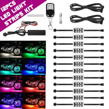 12 Pcs/Set Car Motorcycle Interior Atmosphere Lamps LED RGB Strip Flexible Dash Floor Ambient Light Decorative Lamp Strips Decor
12 Pcs/Set Car Motorcycle Interior Atmosphere Lamps LED RGB Strip Flexible Dash Floor Ambient Light Decorative Lamp Strips Decor