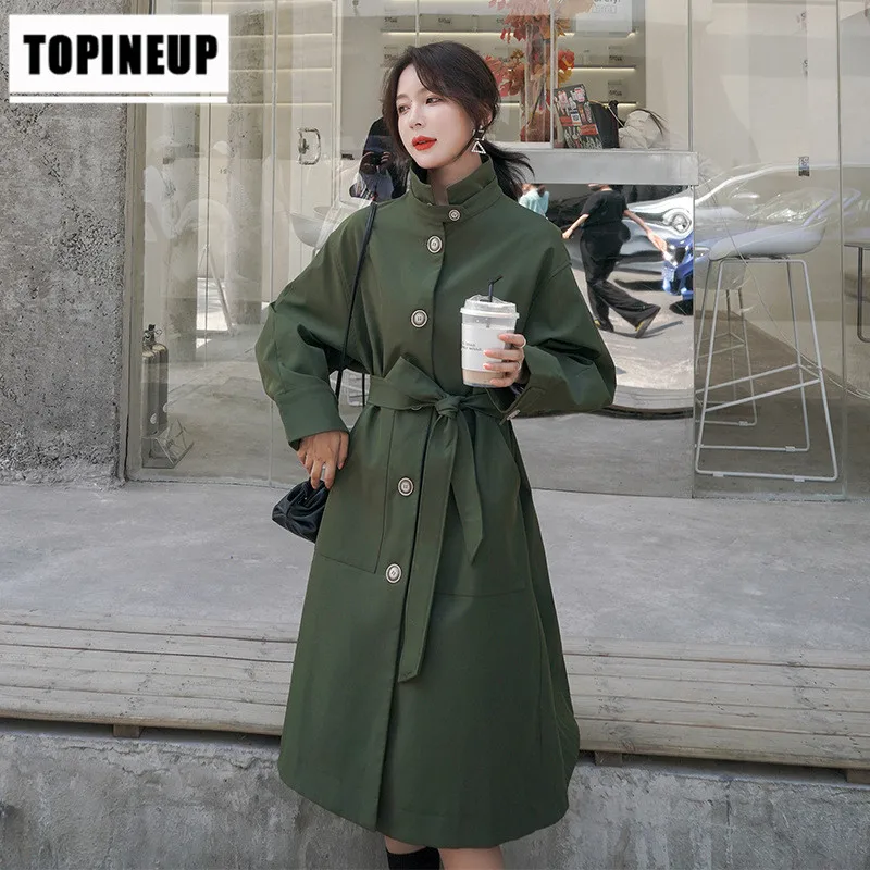 2020 Women's Elegant and stylish stand-up collar solid single breasted Mid-length Loose trench coat
2020 Women's Elegant and stylish stand-up collar solid single breasted Mid-length Loose trench coat