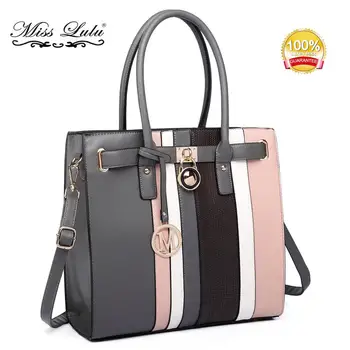 Miss Lulu New 2020 women fashion Faux Leather Structured Sleek Stripe Tote Handbag /Shoulder bag
Miss Lulu New 2020 women fashion Faux Leather Structured Sleek Stripe Tote Handbag /Shoulder bag
