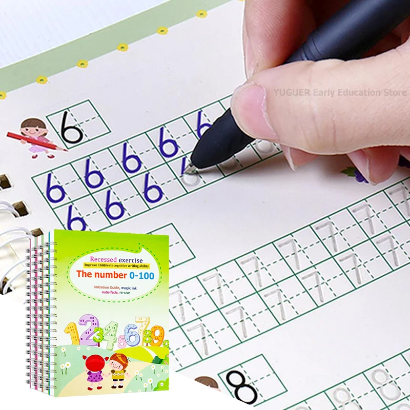 4 Pieces/Set of Magic Copybooks For Children to Learn Calligraphy, English Letters And Repeatable Writing Practice Copybook Sets
4 Pieces/Set of Magic Copybooks For Children to Learn Calligraphy, English Letters And Repeatable Writing Practice Copybook Sets