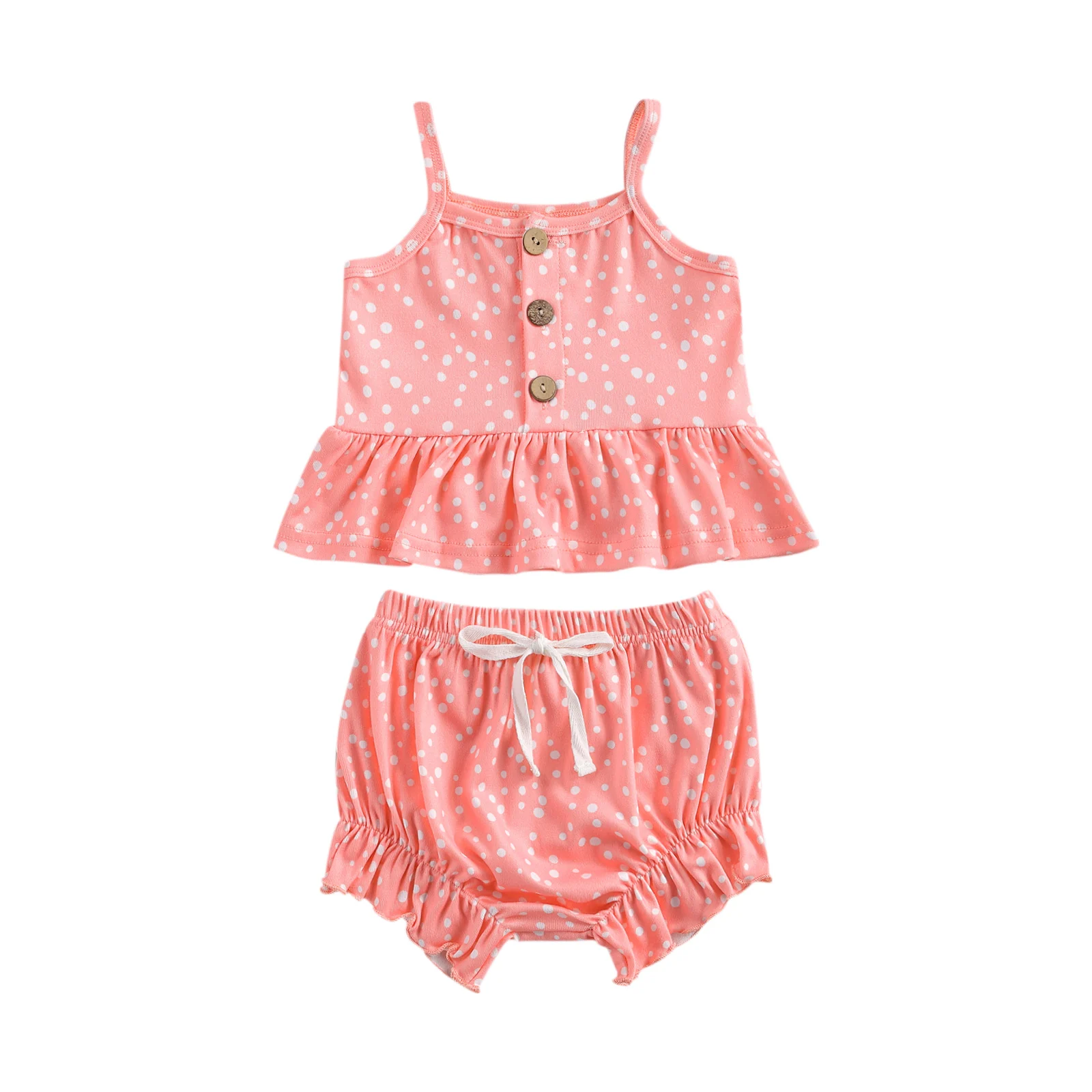 2021 Baby Girls Two-piece Clothes Set Wave Points Printed Pattern Suspender Tops + Shorts Green/ Pink/ Yellow Clothes Set
2021 Baby Girls Two-piece Clothes Set Wave Points Printed Pattern Suspender Tops + Shorts Green/ Pink/ Yellow Clothes Set