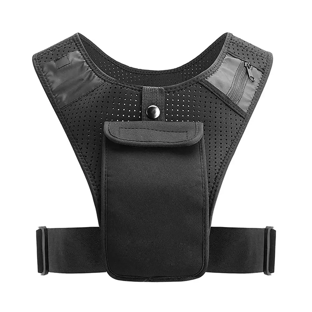Reflective Running Vest Adjustable Shoulders Sports Phone Bag Chest Cycling | Спорт и развлечения
