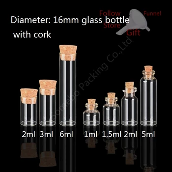 50pcs Diameter 16mm 1.5ml 2ml 3ml 5ml 6ml Test Tube Glass Bottles Small Bottles with Corks Mini Glass Vials for Packing Gift
50pcs Diameter 16mm 1.5ml 2ml 3ml 5ml 6ml Test Tube Glass Bottles Small Bottles with Corks Mini Glass Vials for Packing Gift