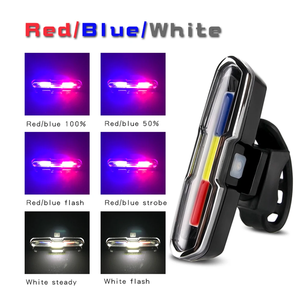 120Lumens USB Rechargeable Front Rear Bicycle Light Lithium Battery LED Bike Taillight Cycling Helmet Light Lamp Mount Bicycle