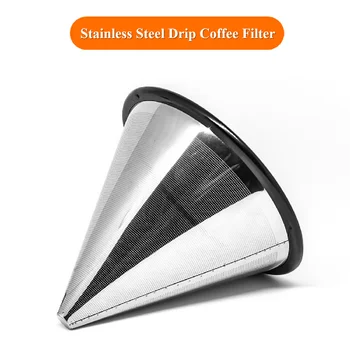 Drip Coffee Filter 304 Stainless Steel Coffee Filter Holder Reusable Pour Over Coffee Filters Dripper v60 for 1 or 2 Cup Coffee
Drip Coffee Filter 304 Stainless Steel Coffee Filter Holder Reusable Pour Over Coffee Filters Dripper v60 for 1 or 2 Cup Coffee