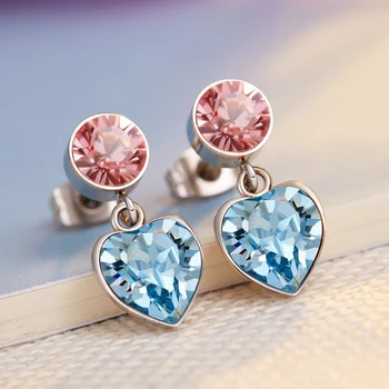 Embellished with Crystal from Swarovski Earrings European Fashion Elegant Heart Crystal Drop Earrings for Women Brincos
Embellished with Crystal from Swarovski Earrings European Fashion Elegant Heart Crystal Drop Earrings for Women Brincos