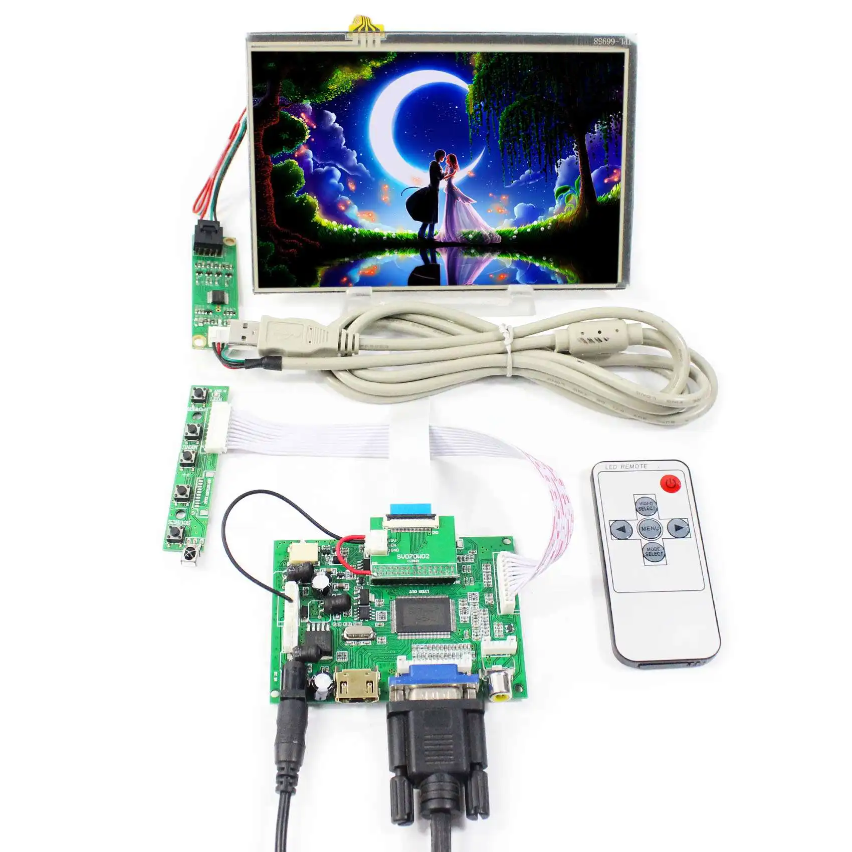 Плата контроллера ЖК-дисплея HD MI VGA 7 дюймов HSD070PWW1-B00/B01 1280X80 0 IPS LCD с резистивной сенсорной панелью
Плата контроллера ЖК-дисплея HD MI VGA 7 дюймов HSD070PWW1-B00/B01 1280X80 0 IPS LCD с резистивной сенсорной панелью