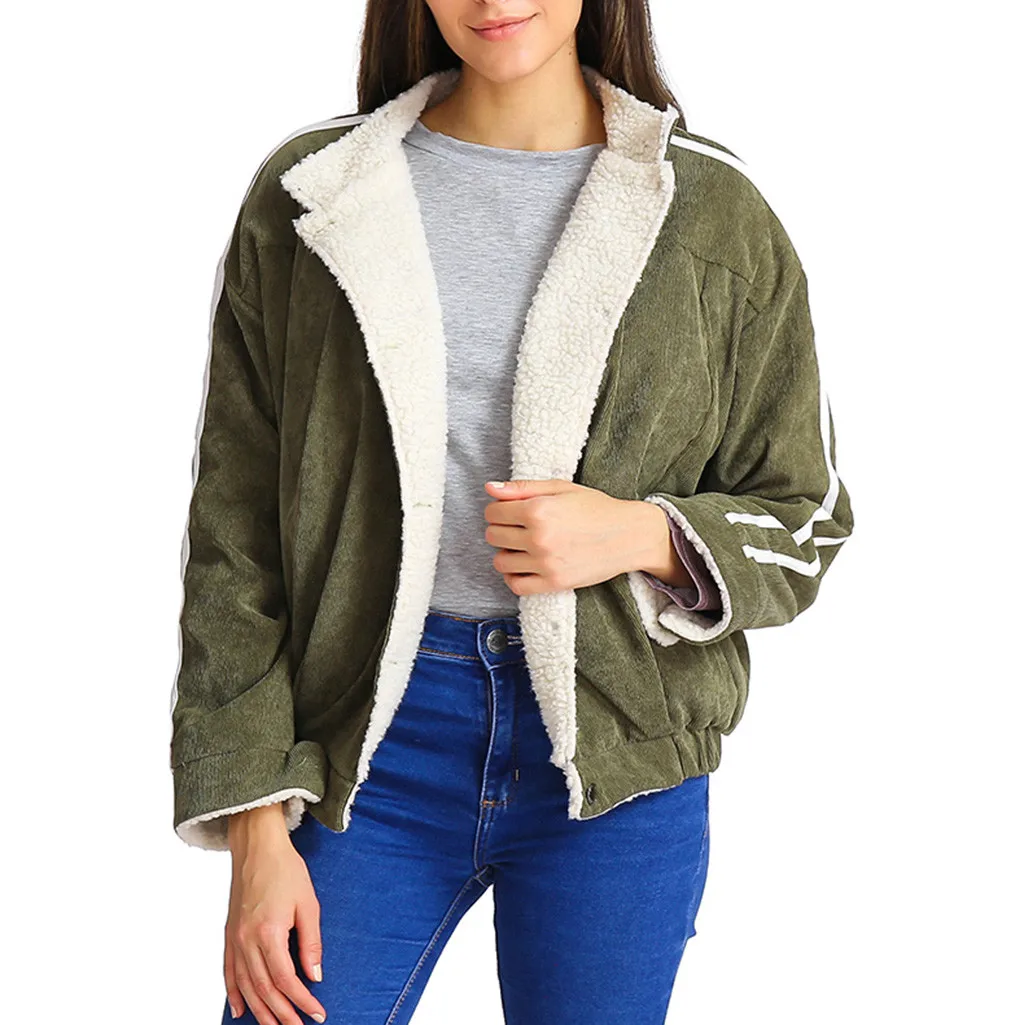 JAYCOSIN Cardigan Corduroy coat Women Solid Open Front Pockets Warm Striped long Sleeve Button Down O-Neck New outsize Coat 9731
JAYCOSIN Cardigan Corduroy coat Women Solid Open Front Pockets Warm Striped long Sleeve Button Down O-Neck New outsize Coat 9731