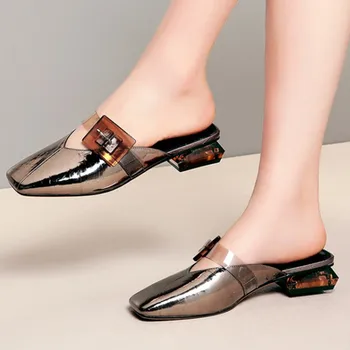 Mules Shoes Women Sexy Pumps Big Buckle Decoration Small Sqaure Toe Low Heels Spring Summer Pumps Nigh Club Shoes Woman 
Mules Shoes Women Sexy Pumps Big Buckle Decoration Small Sqaure Toe Low Heels Spring Summer Pumps Nigh Club Shoes Woman