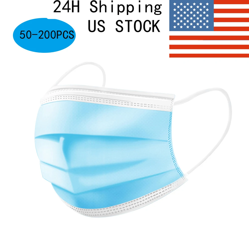 US STOCK 50pcs Face Mouth Mask Disposable Protect 24 hours Shipping 3 Layers Filter Dustproof Earloop Mouth Masks
US STOCK 50pcs Face Mouth Mask Disposable Protect 24 hours Shipping 3 Layers Filter Dustproof Earloop Mouth Masks