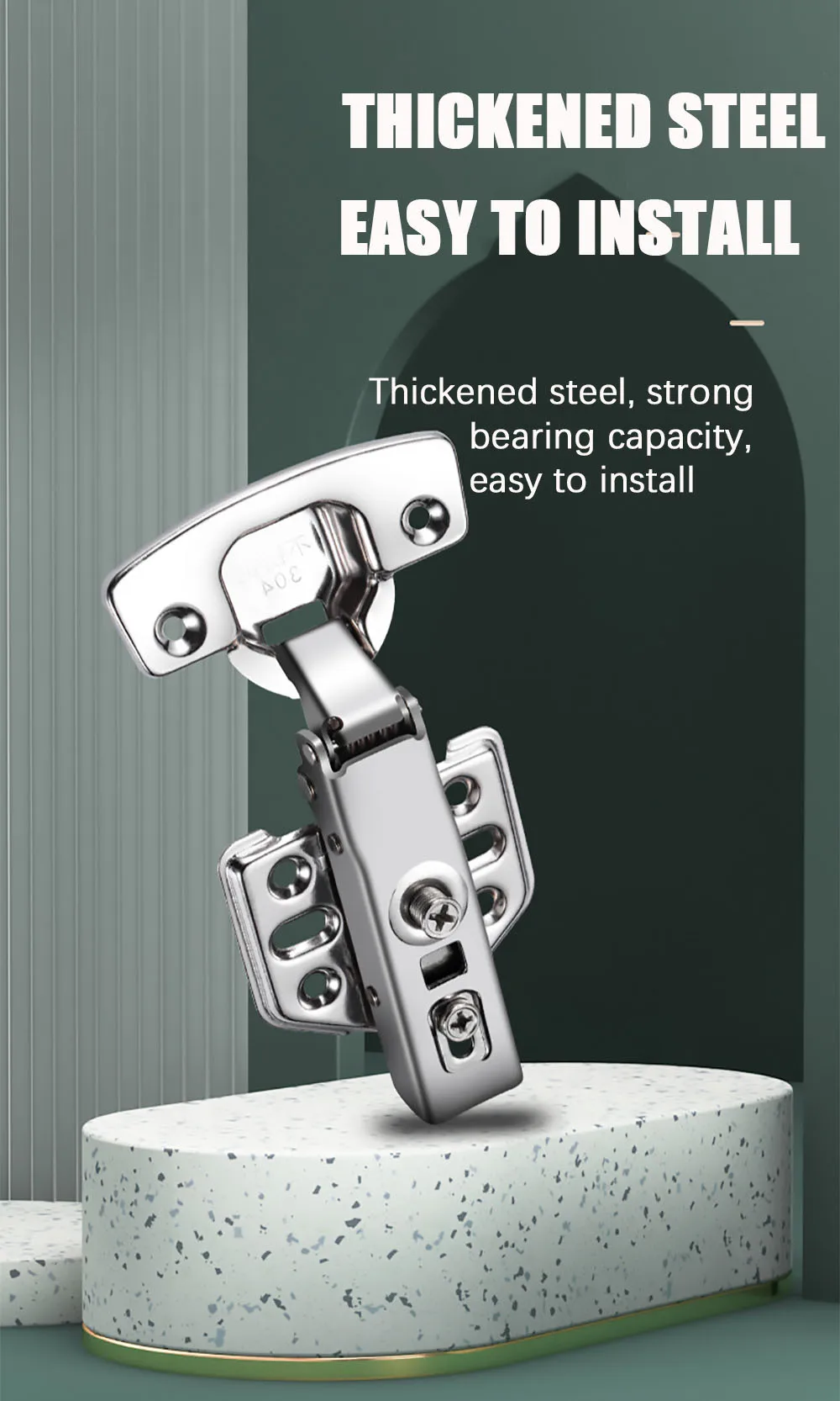 Generic 304 Hydraulic Hinge Stainless Foldable Table Door Hinger With Repair Plate