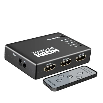 

4K*2K 1080P Switcher HDMI Switch Selector 5x1 Splitter Box Ultra HD with Remote Control for XBOX 360 DVD PS3 Projector 5 Ports