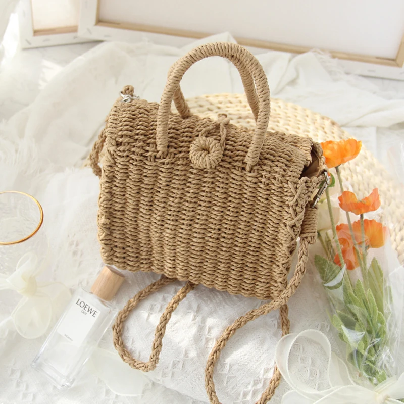 Vintage Handwoven Straw Crossbody - Bohemian Basket Bag 11 H49fc83e934d34df0857ffbcd6ca361a6Q