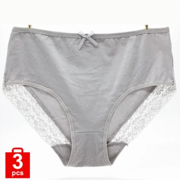 Cotton Panties Women's Large size Pants Mummy Briefs High Quality Low-Rise Breathable Skin-friendly Lingerie 3 pieces in a pack 
Cotton Panties Women's Large size Pants Mummy Briefs High Quality Low-Rise Breathable Skin-friendly Lingerie 3 pieces in a pack