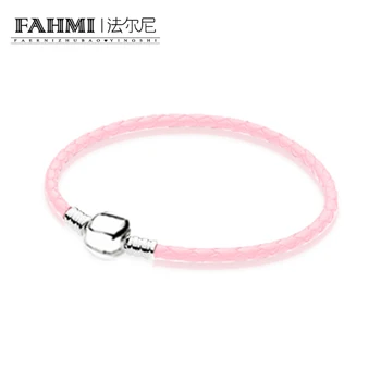 FAHMI 100% 925 Sterling Silver Romance Exquisite Lucky Pink Basic Leather Bracelet Recommended Women Birthday Gift Jewelry
FAHMI 100% 925 Sterling Silver Romance Exquisite Lucky Pink Basic Leather Bracelet Recommended Women Birthday Gift Jewelry
