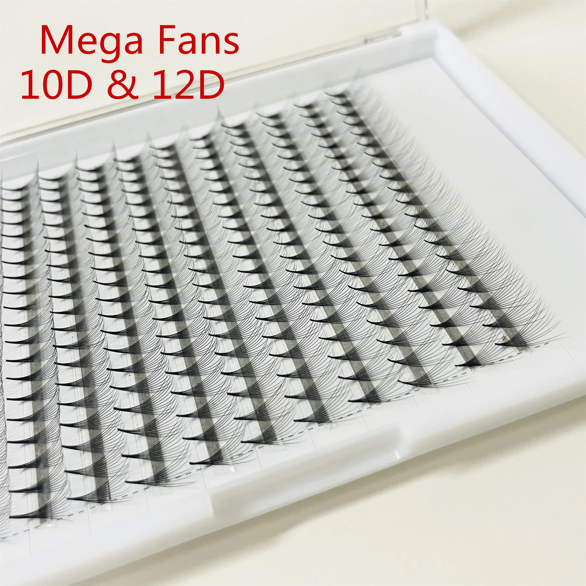 

Big Eye's Secret Mega Fans Narrow Base Premade Fans Lash Eyelash Extension 10D 12D Thin Pointy Stem Lash Premade Volume Fan