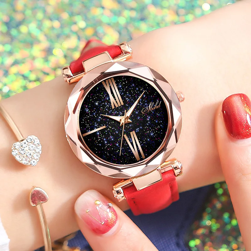 Douyin New Style Korean Style Fashion Ladies' Watch Classic Quartz Leather Belt Watch