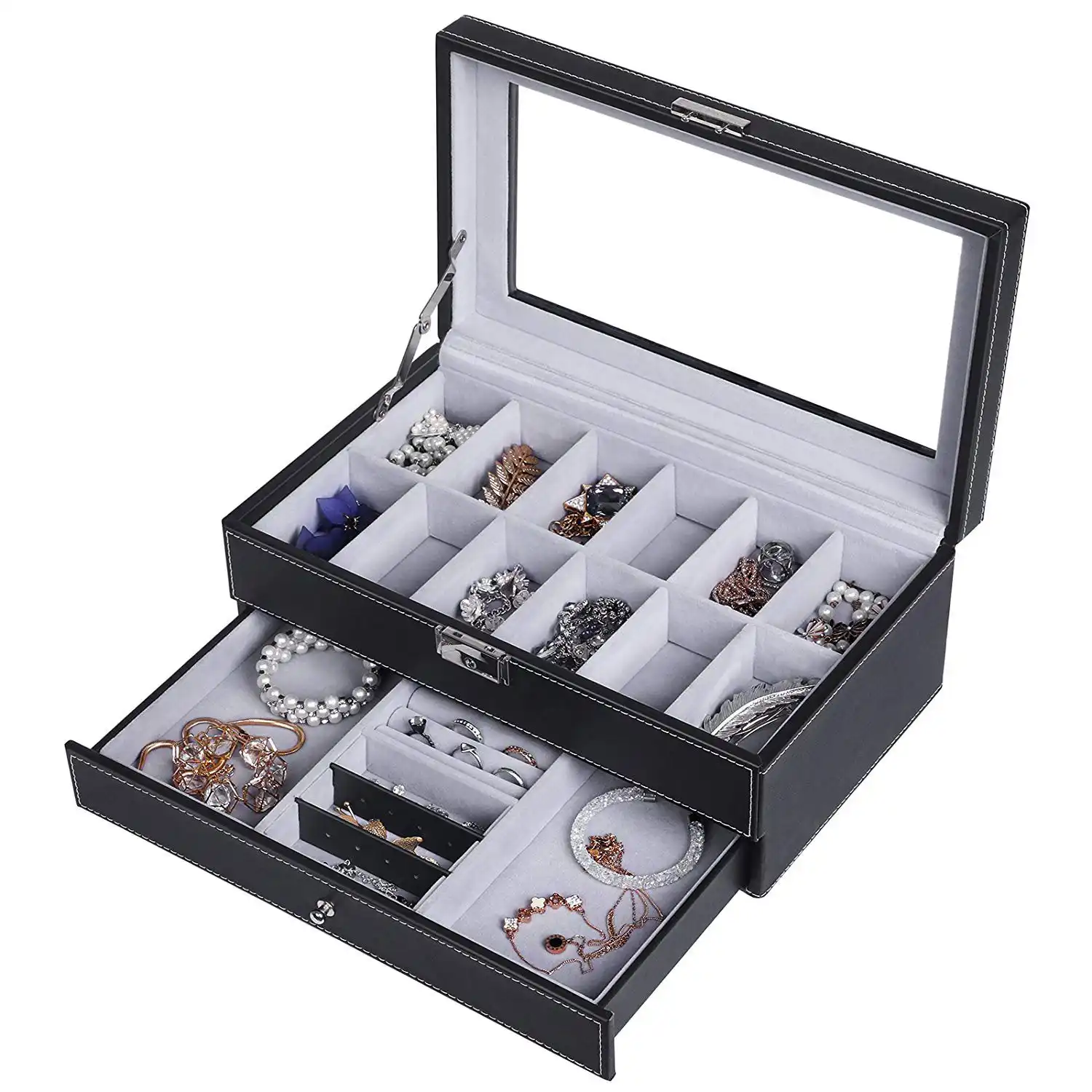 12 grids watch box case jewelry boxes case sunglass case durab