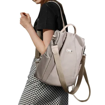Female Backpack, Solid Color Multipurpose Handbag Shoulder Bag for Women, Black/Wine Red/Khaki
Female Backpack, Solid Color Multipurpose Handbag Shoulder Bag for Women, Black/Wine Red/Khaki