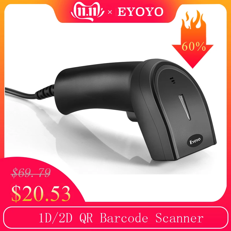 EY-006Y 2D Barcode Scanner Portable Wired 1D 2D USB Bar Code Reader QR Code Scanner For Windows DataMatrix PDF417
EY-006Y 2D Barcode Scanner Portable Wired 1D 2D USB Bar Code Reader QR Code Scanner For Windows DataMatrix PDF417
