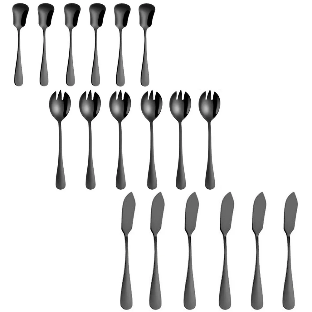6Pcs/set Black Tableware Stainless Steel cutlery set Serving Knife Fork Scoops Dinnerware Set Dinner Set Kitchen Accessories
6Pcs/set Black Tableware Stainless Steel cutlery set Serving Knife Fork Scoops Dinnerware Set Dinner Set Kitchen Accessories