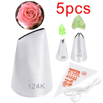 HMZCN 5PCS Kitchen Tools Cream Pastry Bag Stainless Steel Rose Flower Nozzle Leaf Piping Flower Scissors DIY Cake Decorating Tip
HMZCN 5PCS Kitchen Tools Cream Pastry Bag Stainless Steel Rose Flower Nozzle Leaf Piping Flower Scissors DIY Cake Decorating Tip