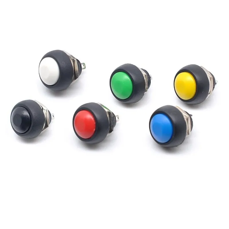 

1Pcs 2Pin Mini Switch 12mm 1A waterproof switch pbs33b 12v momentary Push button Switch reset Non-locking pbs-33b