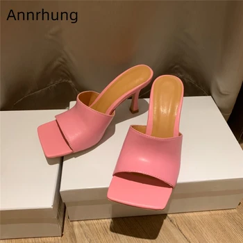 Chic Summer 2020 Square Open Toe Slippers Women 9cm 5cm Thin Heel Genuine Leather Slip-on Mules Candy Color Summer Shoes Woman
Chic Summer 2020 Square Open Toe Slippers Women 9cm 5cm Thin Heel Genuine Leather Slip-on Mules Candy Color Summer Shoes Woman