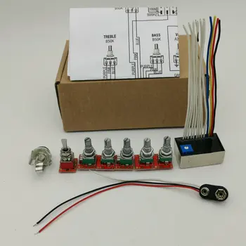 Deluxe 3 -band equalization Electric Bass Active Preamp Wiring Bass Guitar Parts Built-in front-stage active line 
Deluxe 3 -band equalization Electric Bass Active Preamp Wiring Bass Guitar Parts Built-in front-stage active line