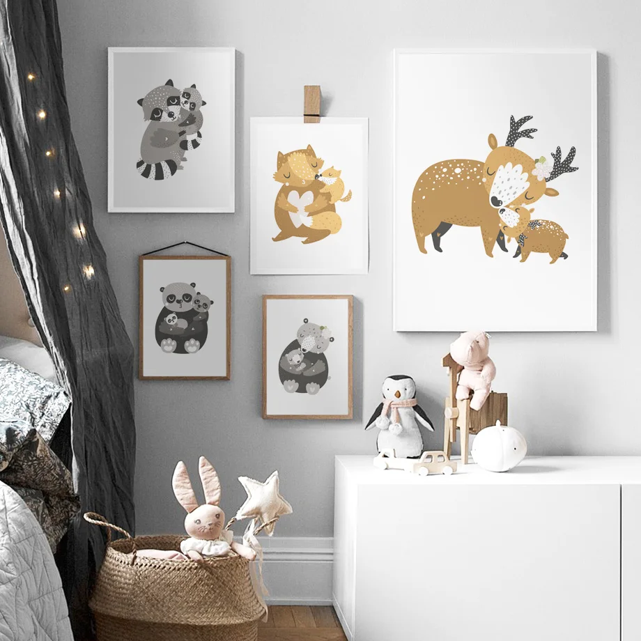Cartoon Deer Bear Fox Panda Raccoon Family Wall Art Print Canvas Painting Nordic Posters And Prints Wall Pictures Baby Kids Room
Cartoon Deer Bear Fox Panda Raccoon Family Wall Art Print Canvas Painting Nordic Posters And Prints Wall Pictures Baby Kids Room
