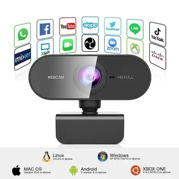 Webcam with Microphone HD 1080P Streaming Webcam for PC,MAC, Laptop,Plug and Play USB Camera for Youtube,Skype Video Call
Webcam with Microphone HD 1080P Streaming Webcam for PC,MAC, Laptop,Plug and Play USB Camera for Youtube,Skype Video Call