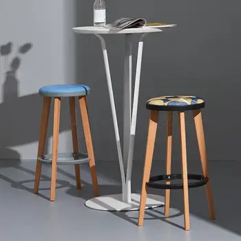 Wooden high bar stool Nordic home simple bar chair solid wood creative bar stool leisure bar chair 
Wooden high bar stool Nordic home simple bar chair solid wood creative bar stool leisure bar chair
