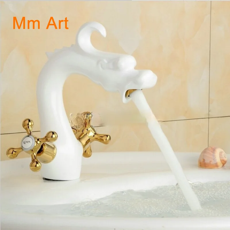 

(A4161) Смеситель для ванной комнаты белый смесители в форме драконов белый кран для бассейна, смеситель для раковины, кран