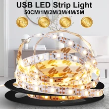 

LED Strip USB Lamp Tape 2835 SMD Flexible Night Light Ribbon 0.5M 1M 2M 3M 4M 5M DC 5V Leds Diode For Room Decor TV Backlight