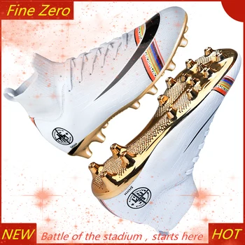 New White Golden Men Football Boots High Ankle Soccer Shoe Women Soft Groud Football Shoes Botas De Futbol Socks Cleats Training
New White Golden Men Football Boots High Ankle Soccer Shoe Women Soft Groud Football Shoes Botas De Futbol Socks Cleats Training